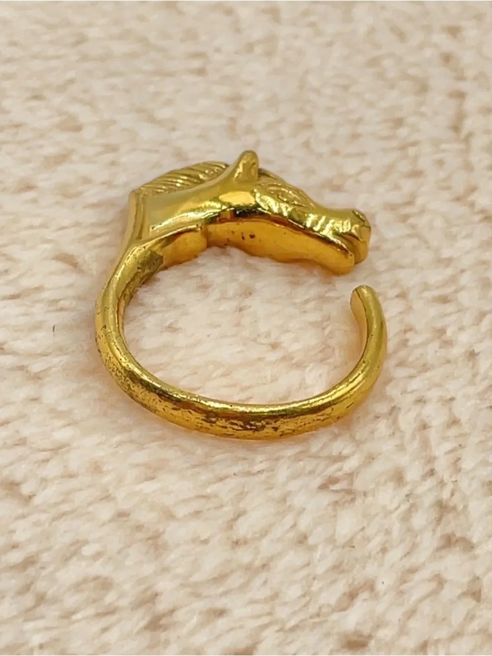 Hermès Cheval Horse Head Open Ring Gold Vintage France - Picture 2 of 8